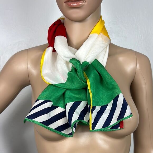 Echo Colorful Colorblock Striped Silk Rectangle Scarf - Picture 1 of 6